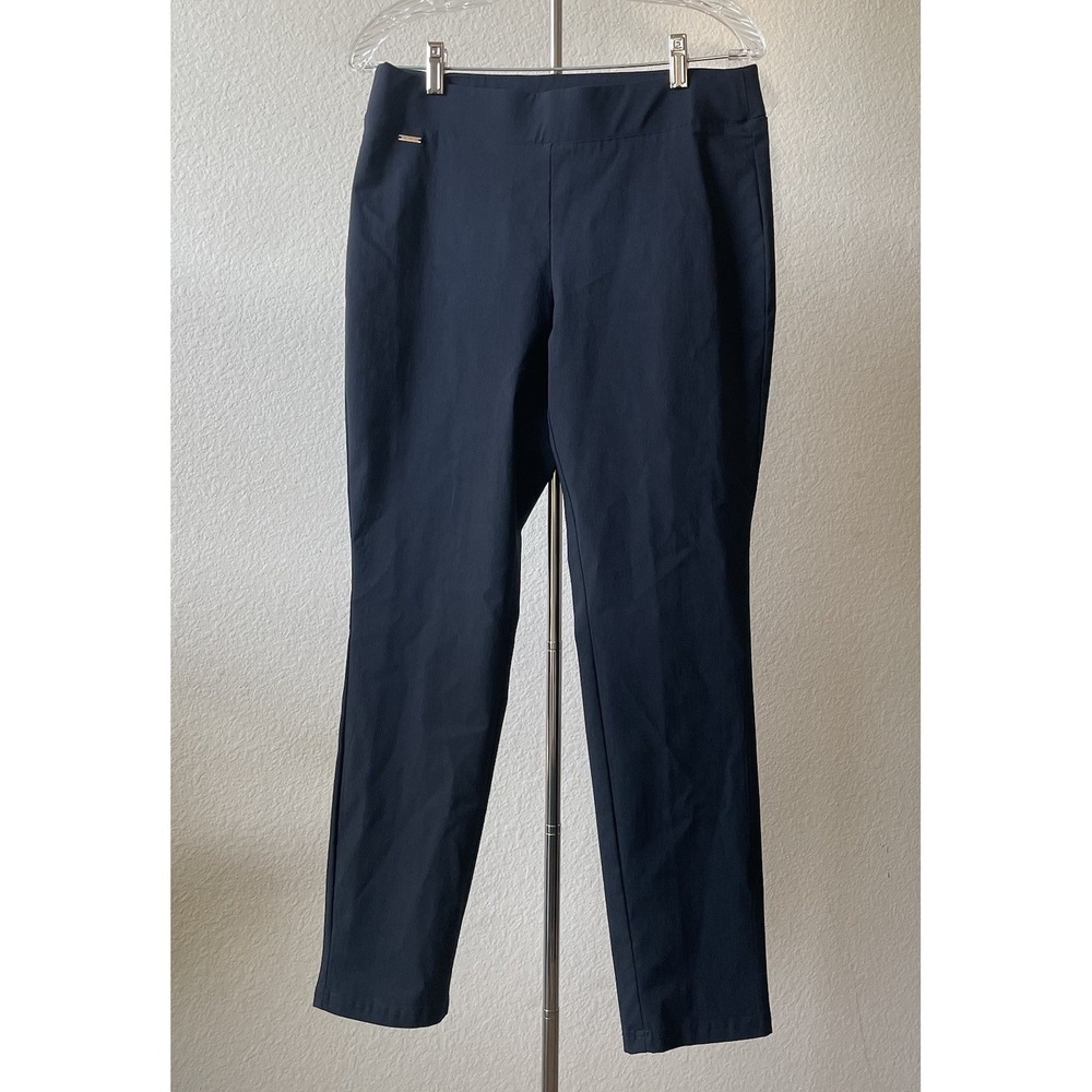 Women's Navy Blue Pull On Stretch Ankle Pants The Limited Office Formal Sz 8